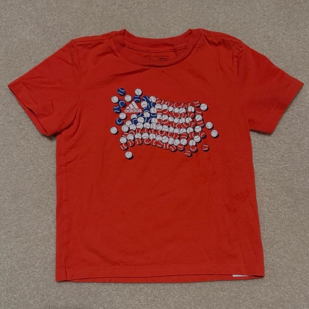 5T Adidas  Red and Blue Baseball Graphic Tee